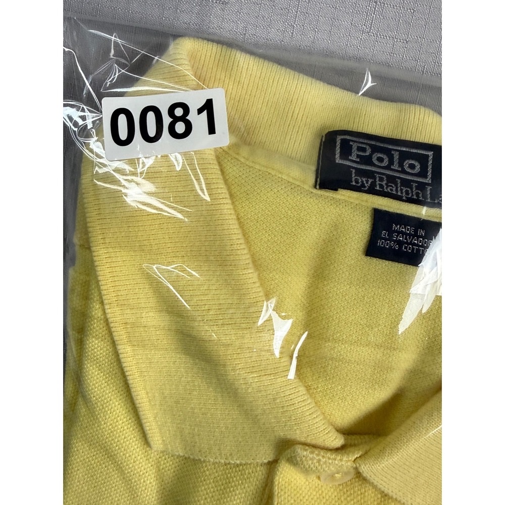 Polo Ralph Lauren Mens XL Yellow Short Sleeve Pique Cotton Polo Shirt Blue Pony - Picture 9 of 9